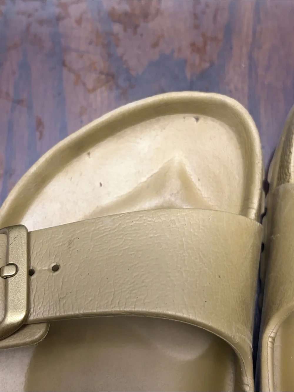 Women Double-Buckle Birkenstock Slide Sandals in Golden Sz 40(9) - Picture 2 of 5